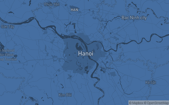 Map of Hanoi, Vietnam