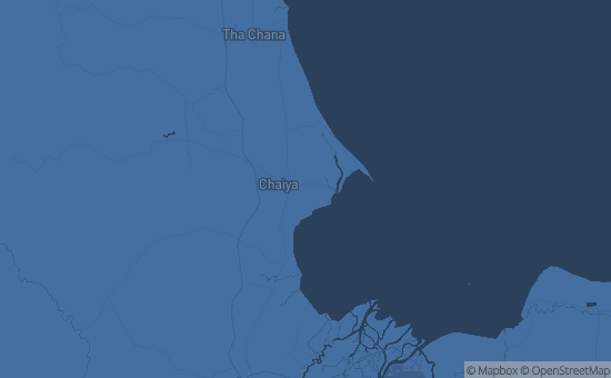 Map of Chaiya, Thailand