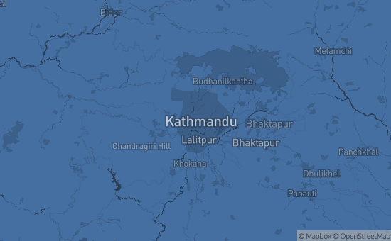 Map of Kathmandu, Nepal