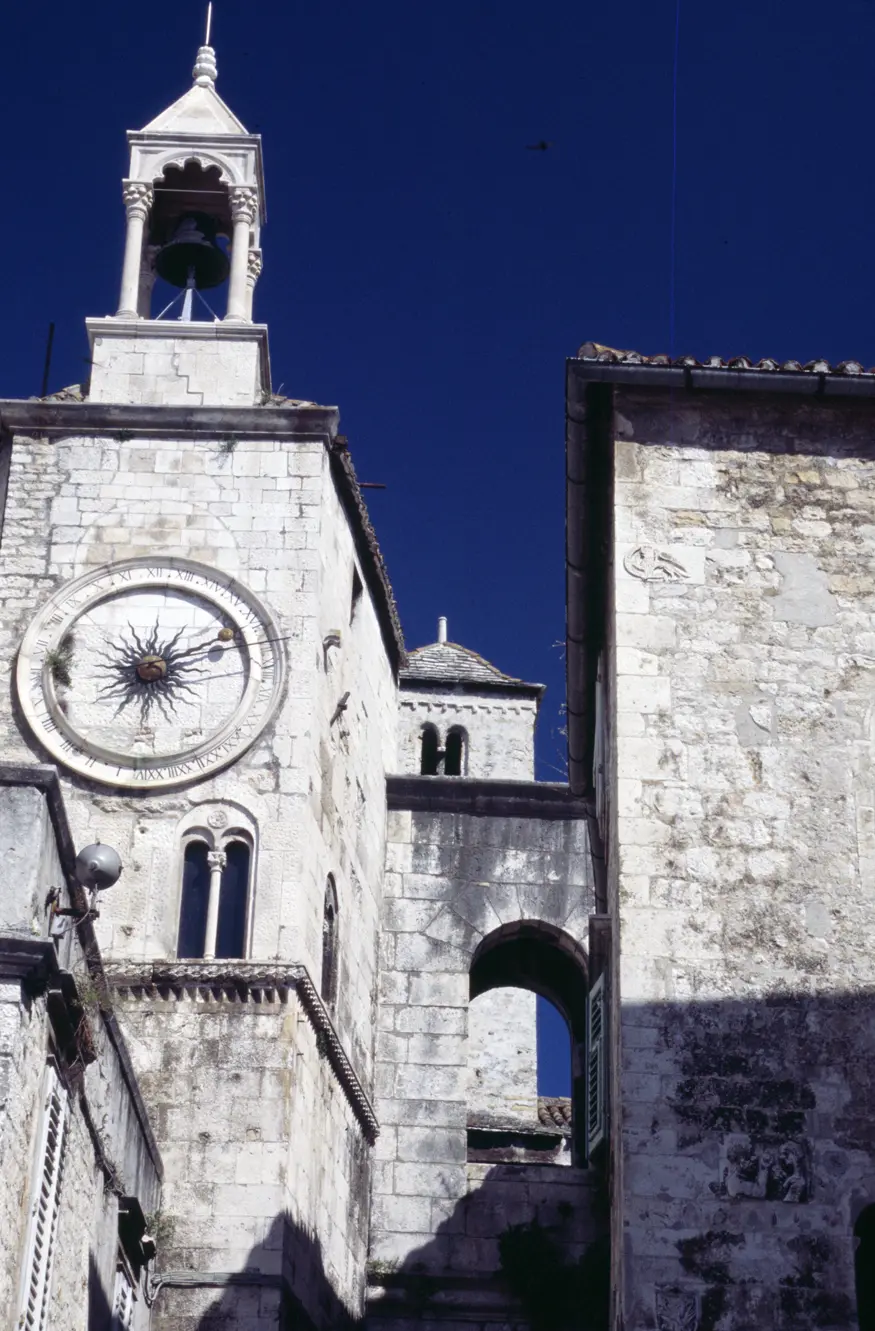 A clock tower in Split, the largest town on Croatia's Dalmatian coast.