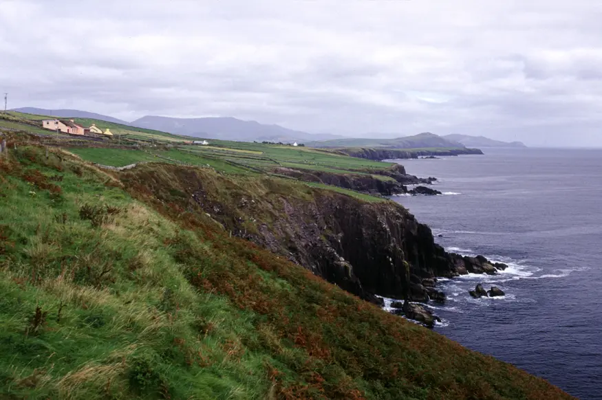 The rugged Atlantic coastline in Ireland's beautiful Dingle peninsula.