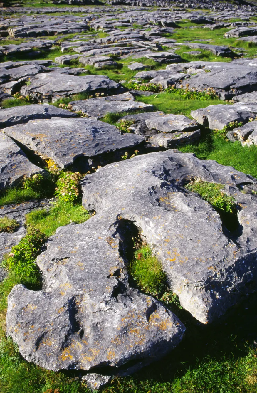 Unique rock formations surround the 3,000-year-old Dun Aengus ring fort on Inishmore Island, County Galway.