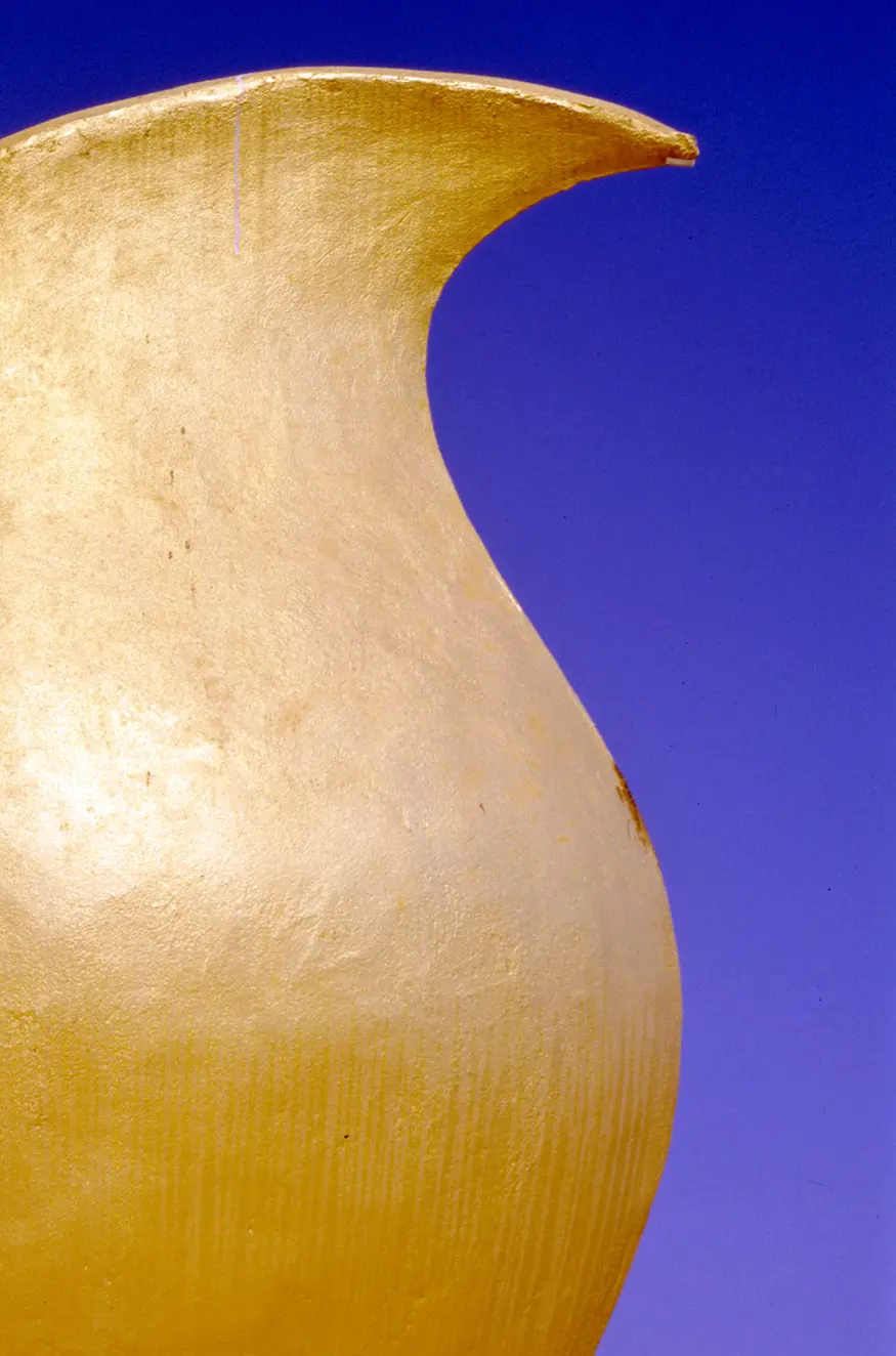 An up-close look at a carved lotus blossom decorating Pha That Luang (the Great Sacred Stupa), the most important monument in Laos. This Buddhist monument is considered a national  treasure and is depicted on the 5000 kip Laotian currency.
