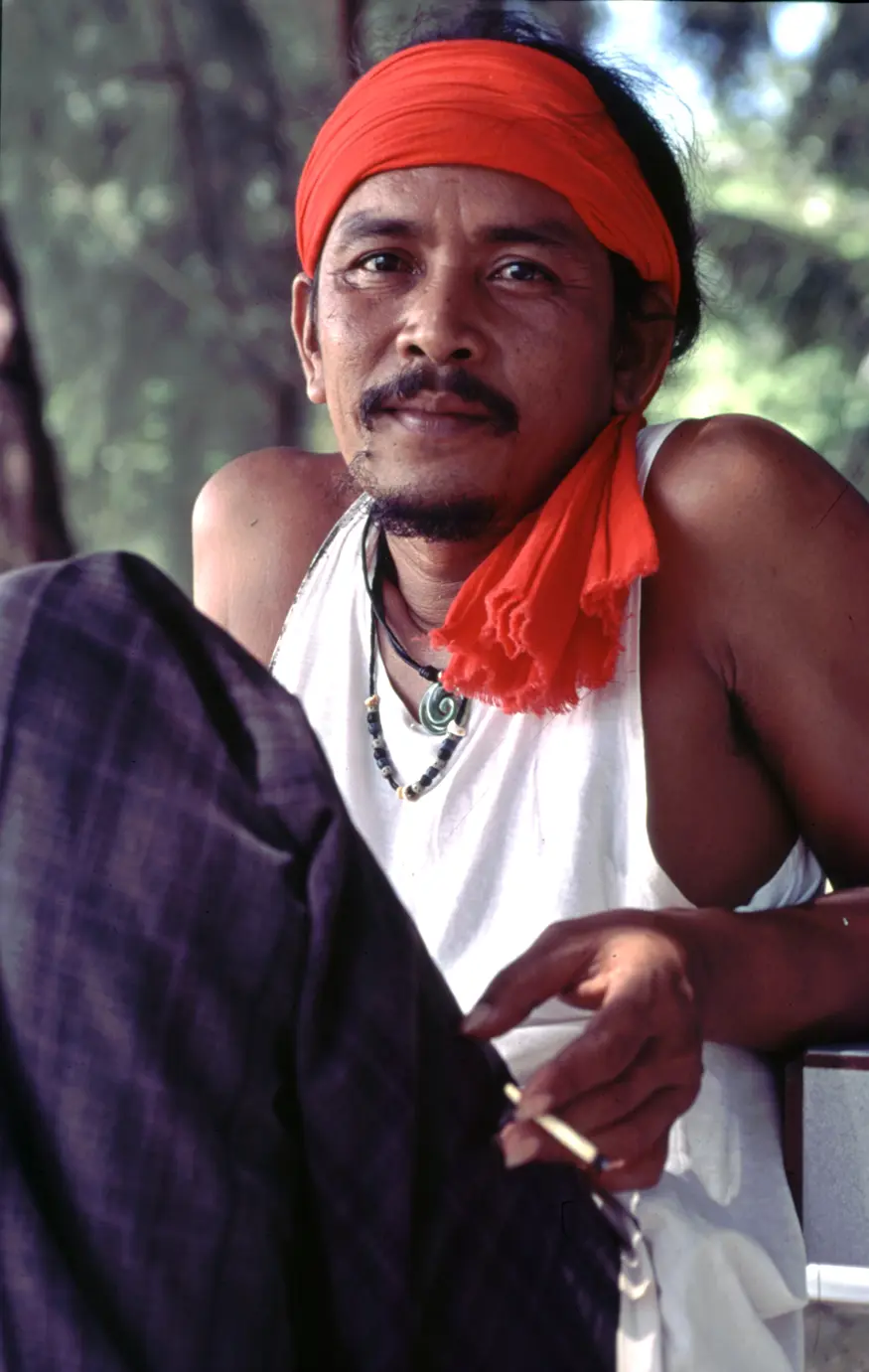 Chuey relaxes from a long day spent taking care of bungalows on the beach.