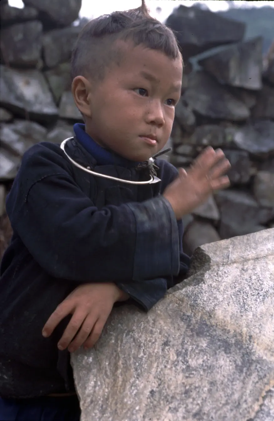 A hilltribe boy from the Black H'mong ethnic minority in northern Vietnam, near the Chinese border.